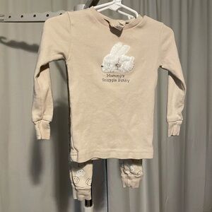 Adorable Beige Bunny Kids Pajama Set
